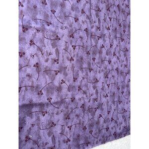 Purple Floral Cotton Fabric 14" x 22" Quilting Crafting Material